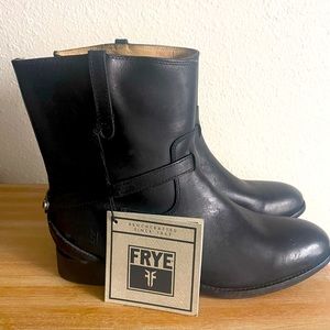 Frye Shoes Womens 8 Black Leather Pull On Mid Calf Western Boots Bohemian Boho